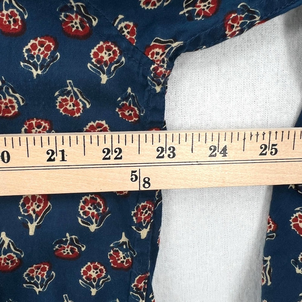 PAX PHILOMENA Shirt Men Button up Large Blue Block Print Maximillian Long Sleeve - Picture 11 of 12